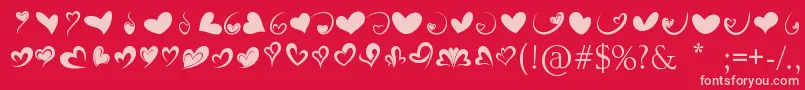 FotograamiHearts01 Font – Pink Fonts on Red Background