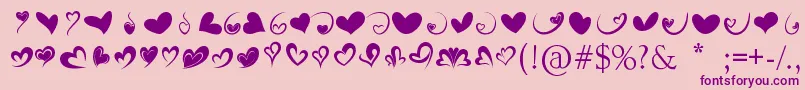 FotograamiHearts01 Font – Purple Fonts on Pink Background