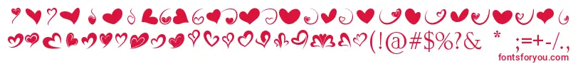 FotograamiHearts01 Font – Red Fonts on White Background