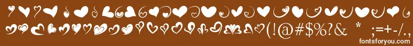 FotograamiHearts01 Font – White Fonts on Brown Background