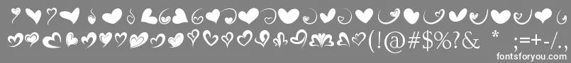 FotograamiHearts01 Font – White Fonts on Gray Background