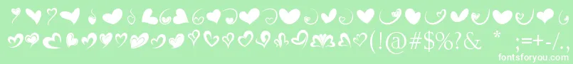 FotograamiHearts01 Font – White Fonts on Green Background