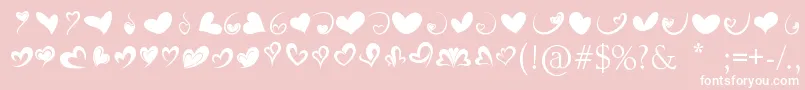 FotograamiHearts01-Schriftart – Weiße Schriften auf rosa Hintergrund