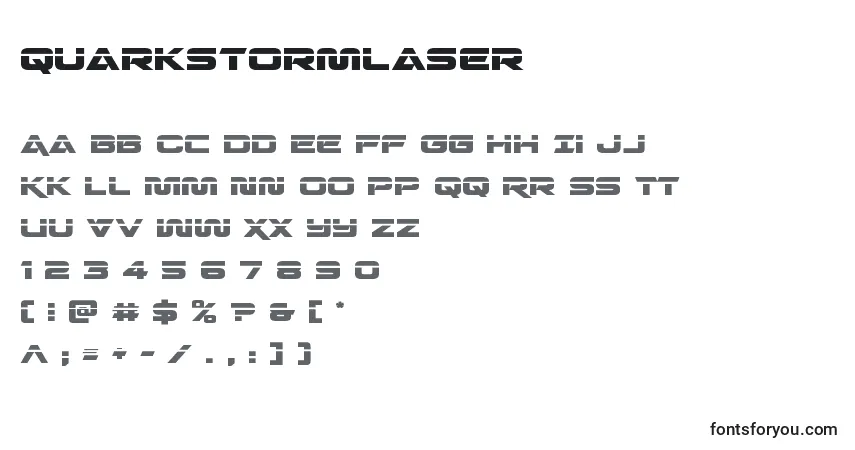 Czcionka Quarkstormlaser – alfabet, cyfry, specjalne znaki