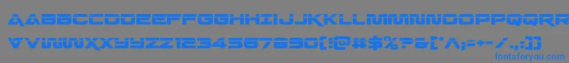 Quarkstormlaser-Schriftart – Blaue Schriften auf grauem Hintergrund