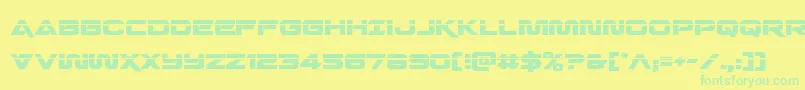 Quarkstormlaser-Schriftart – Grüne Schriften auf gelbem Hintergrund