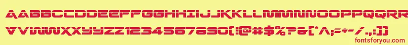 Quarkstormlaser Font – Red Fonts on Yellow Background