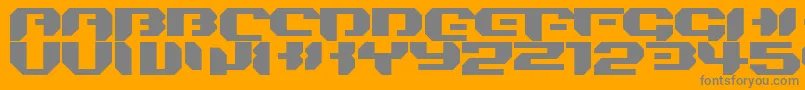 Bionickidsimple-fontti – harmaat kirjasimet oranssilla taustalla
