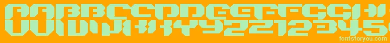 Bionickidsimple Font – Green Fonts on Orange Background