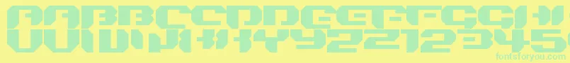 フォントBionickidsimple – 黄色い背景に緑の文字