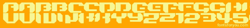Bionickidsimple-Schriftart – Gelbe Schriften auf orangefarbenem Hintergrund