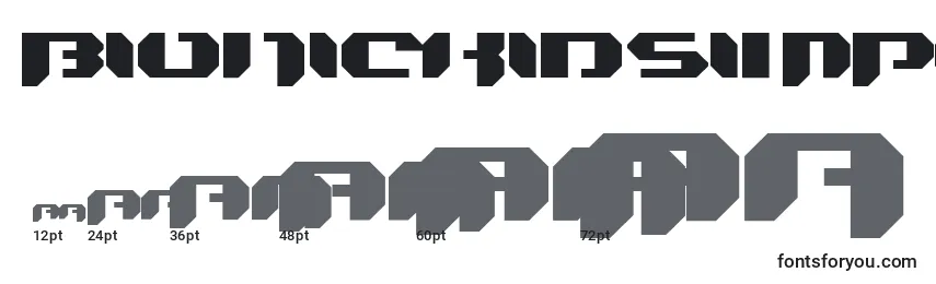 Bionickidsimple Font Sizes