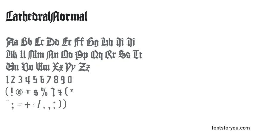 A fonte CathedralNormal – alfabeto, números, caracteres especiais