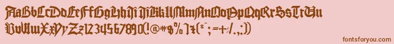 Fonte CathedralNormal – fontes marrons em um fundo rosa