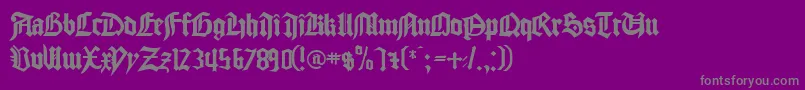 フォントCathedralNormal – 紫の背景に灰色の文字