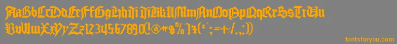 フォントCathedralNormal – オレンジの文字は灰色の背景にあります。