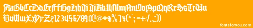 CathedralNormal-Schriftart – Weiße Schriften auf orangefarbenem Hintergrund