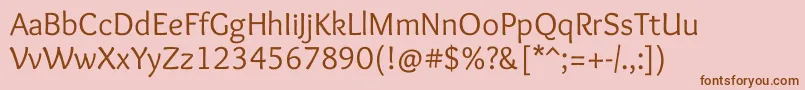 Police OverlockRegular – polices brunes sur fond rose
