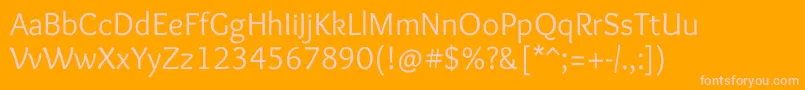 OverlockRegular-fontti – vaaleanpunaiset fontit oranssilla taustalla