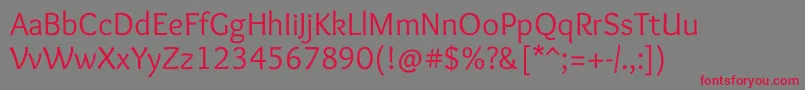 OverlockRegular Font – Red Fonts on Gray Background