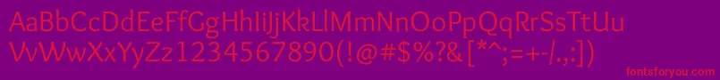 OverlockRegular Font – Red Fonts on Purple Background