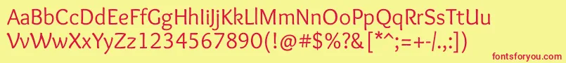 OverlockRegular Font – Red Fonts on Yellow Background
