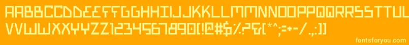 Biotyp Font – Yellow Fonts on Orange Background