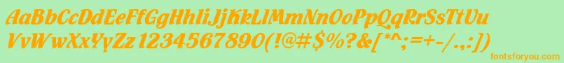 FuegoRegular Font – Orange Fonts on Green Background