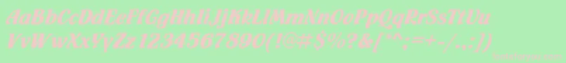 FuegoRegular Font – Pink Fonts on Green Background