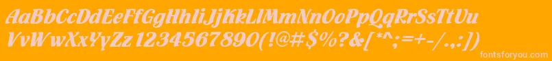 FuegoRegular Font – Pink Fonts on Orange Background
