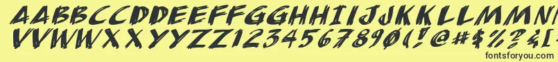 AnudawItalic Font – Black Fonts on Yellow Background