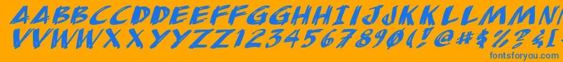 AnudawItalic Font – Blue Fonts on Orange Background