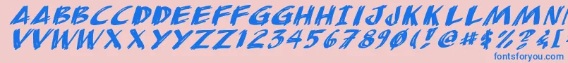 AnudawItalic Font – Blue Fonts on Pink Background