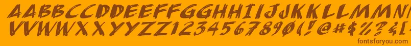 AnudawItalic Font – Brown Fonts on Orange Background