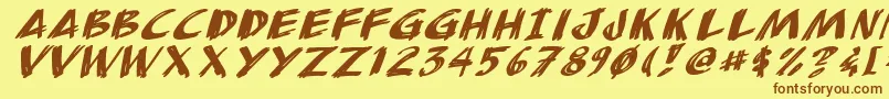 AnudawItalic Font – Brown Fonts on Yellow Background