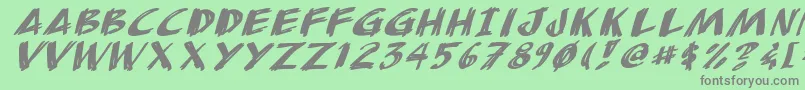 AnudawItalic Font – Gray Fonts on Green Background