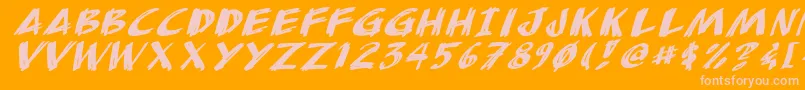 AnudawItalic Font – Pink Fonts on Orange Background