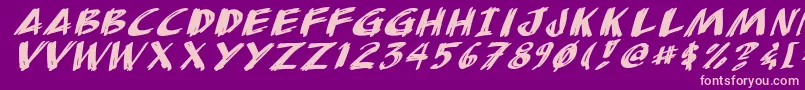 AnudawItalic Font – Pink Fonts on Purple Background