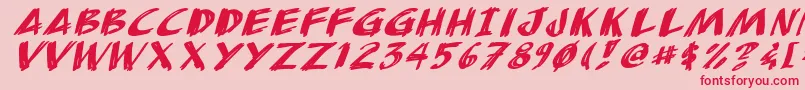 AnudawItalic Font – Red Fonts on Pink Background