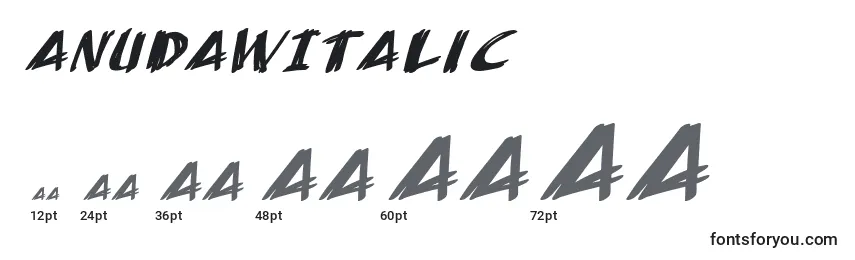Размеры шрифта AnudawItalic