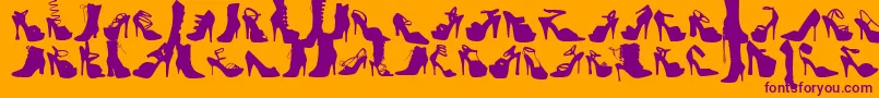 Wc Fetish Bta Font – Purple Fonts on Orange Background