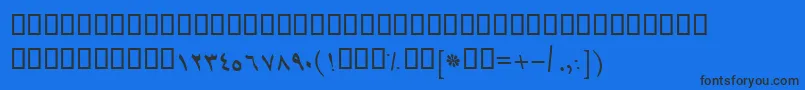 BTehranItalic Font – Black Fonts on Blue Background