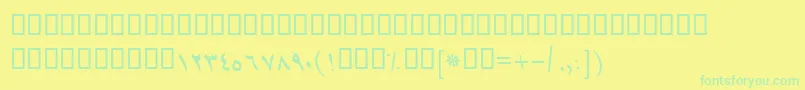 BTehranItalic Font – Green Fonts on Yellow Background