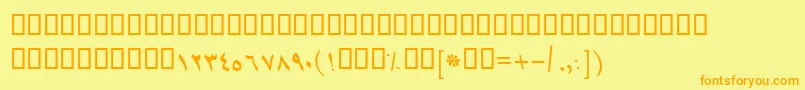 BTehranItalic Font – Orange Fonts on Yellow Background