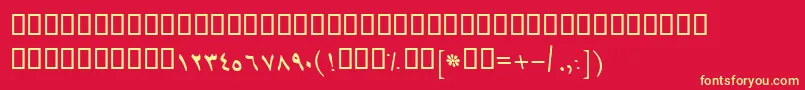 BTehranItalic Font – Yellow Fonts on Red Background