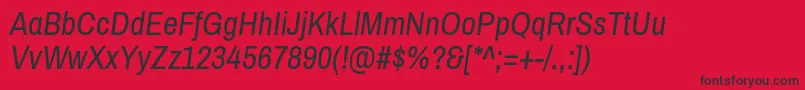 ArchivonarrowItalic Font – Black Fonts on Red Background