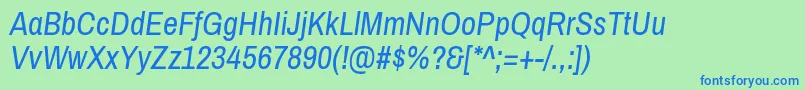 ArchivonarrowItalic Font – Blue Fonts on Green Background