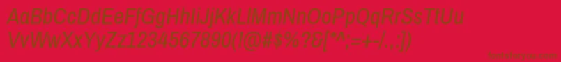 ArchivonarrowItalic Font – Brown Fonts on Red Background