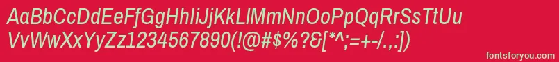 ArchivonarrowItalic Font – Green Fonts on Red Background