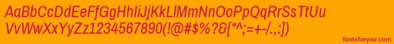 フォントArchivonarrowItalic – オレンジの背景に赤い文字